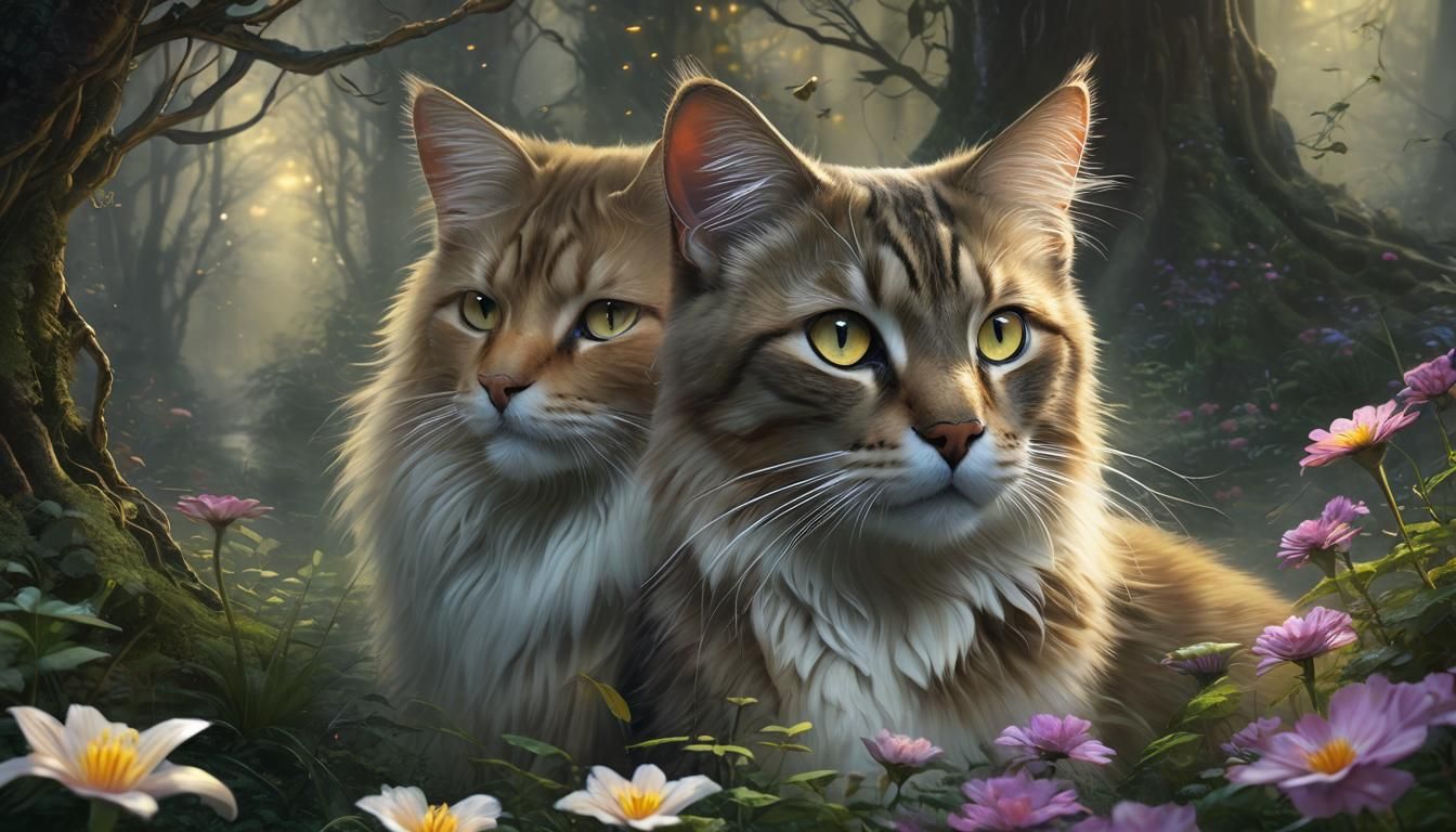 Mystical Cat Portrait in Ethereal Fantasy Style