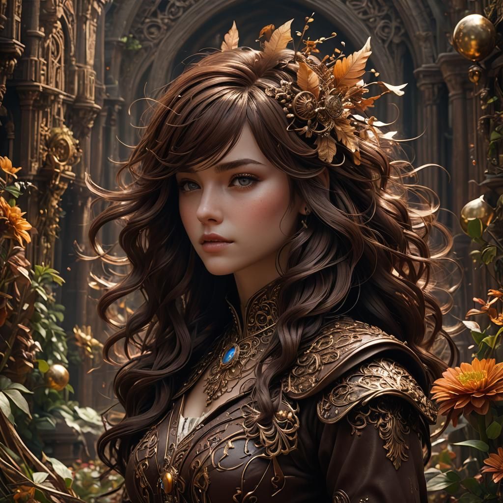 Chocolate Brown Hair in Detailed Matte Painting