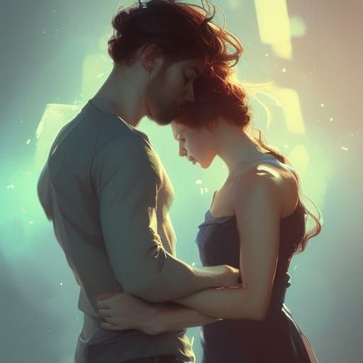 Loving Couple: Hyperdetailed Portrait with Dynamic Lighting