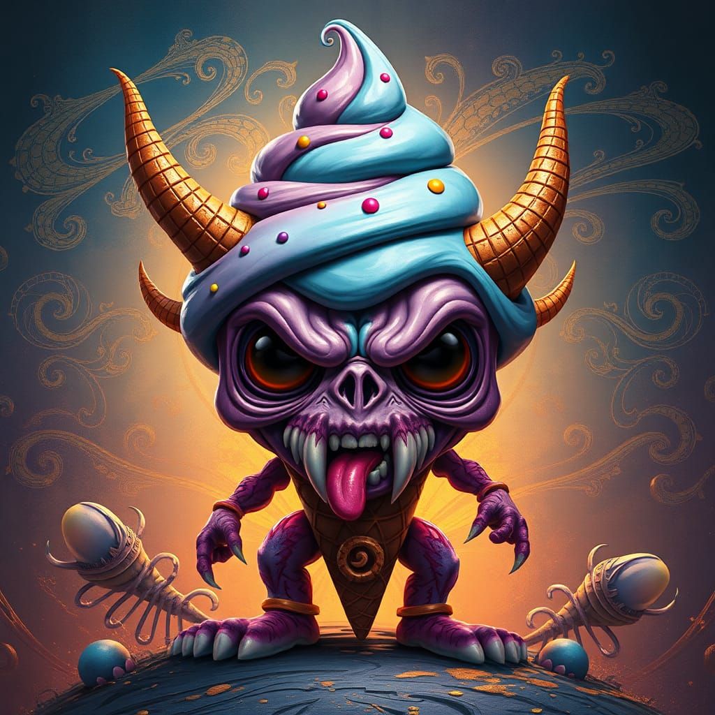 Funko Pop Ice Cream Monster in Fantasy Art Style
