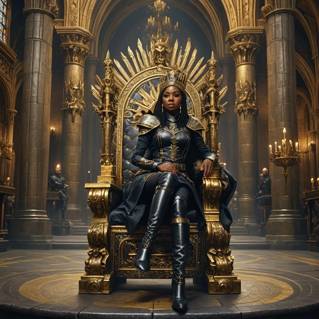 Queen on Golden Throne: Fantasy Concept Art