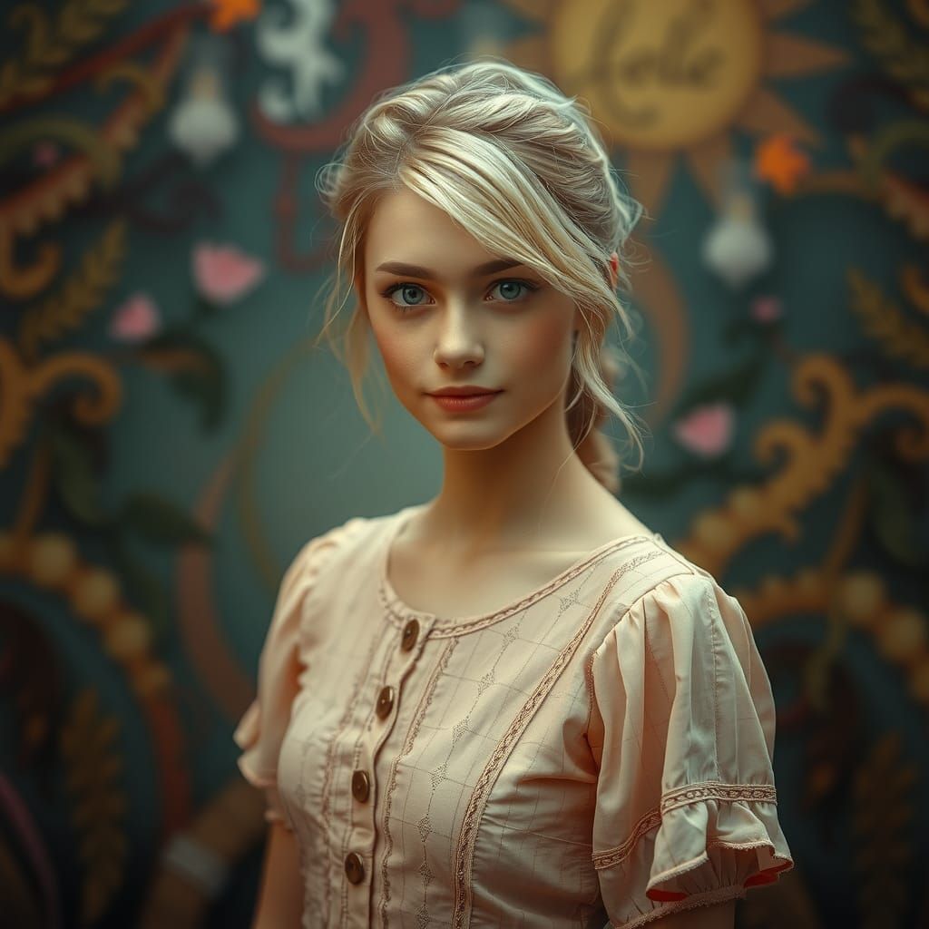 Nostalgic Blonde in Dreamy Analog Photo, Fantasy Art