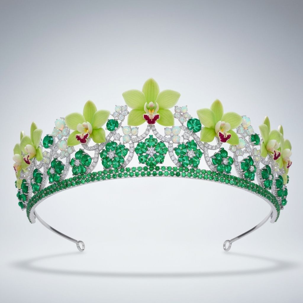 “A stunning white gold tiara inspired by Hydrangeas (Hydrang...