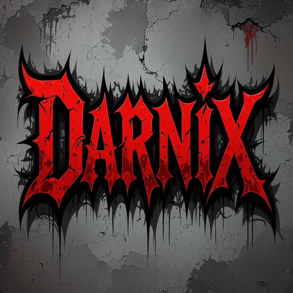 Gothic DARNIX Graffiti in Blood Red