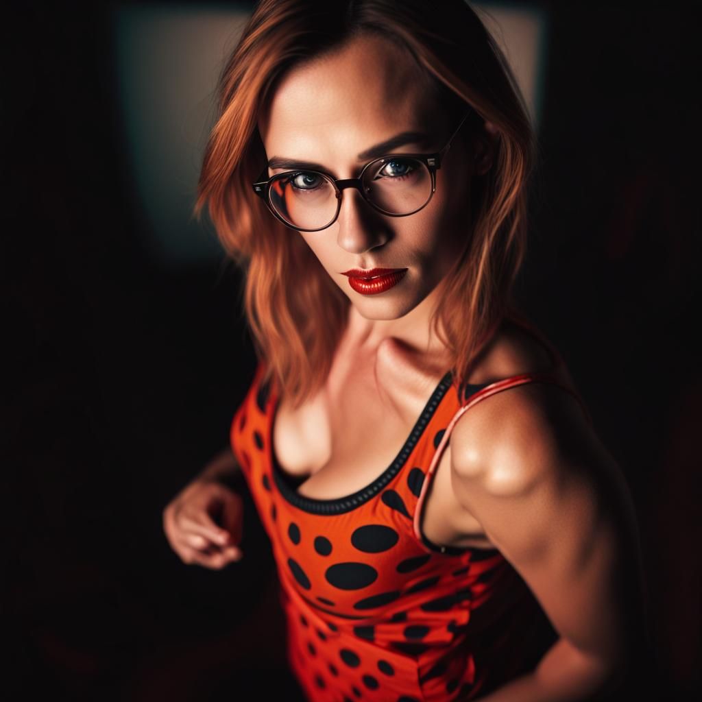 Woman with Glowing Eyes in Hyper-Realistic Portrait