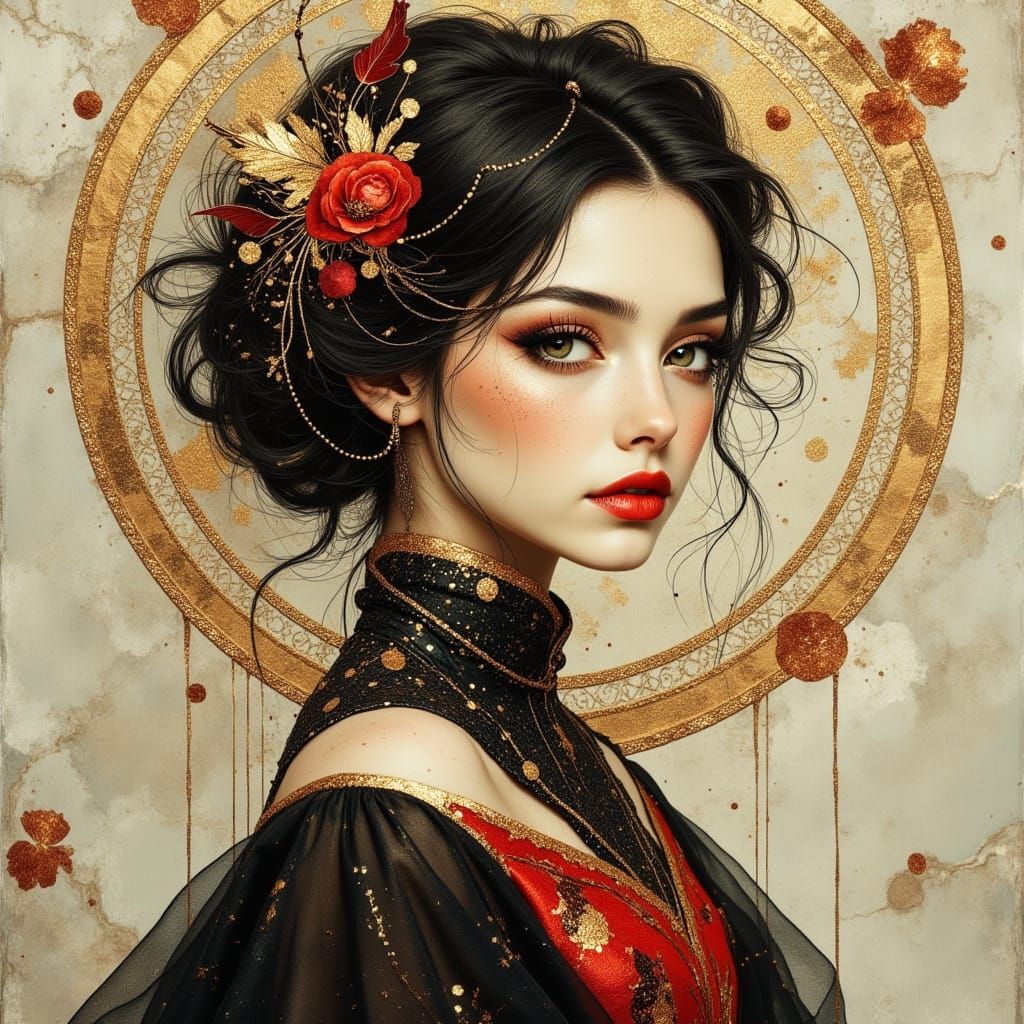 Fairy Portrait in Art Nouveau Style