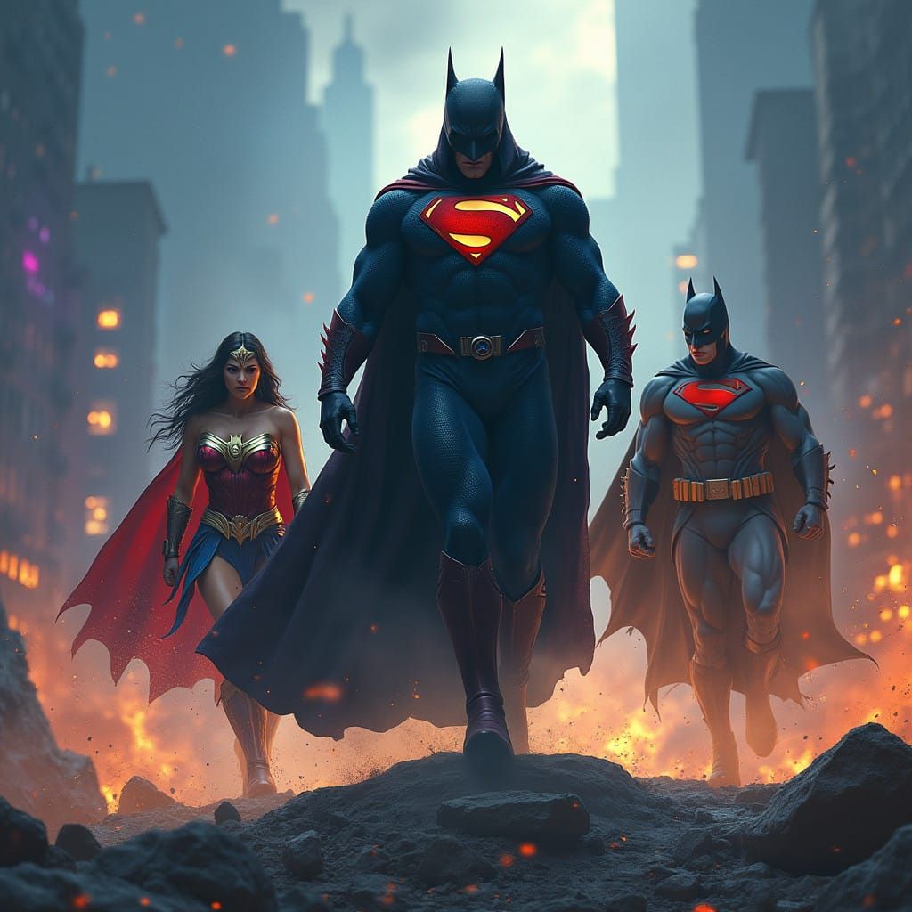 Mysterious Dark Lord Battles DC Heroes in a Ruined Metropoli...