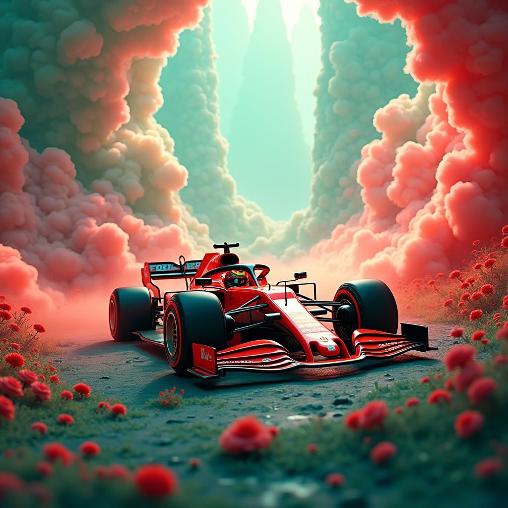 Carlos Sainz in a Futuristic Racing Dreamscape