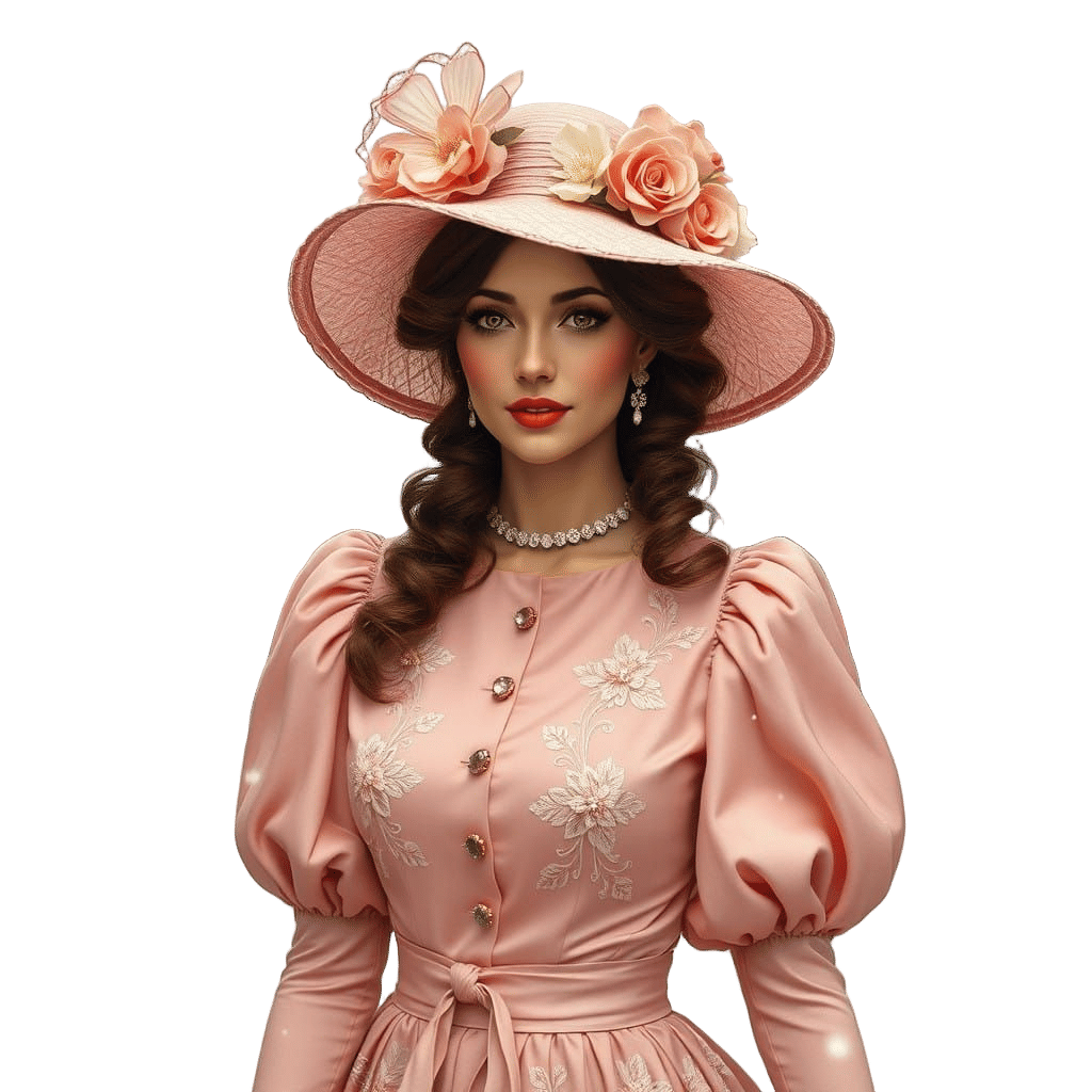 A Victorian-Era Woman Strolls Through Snowy Streets