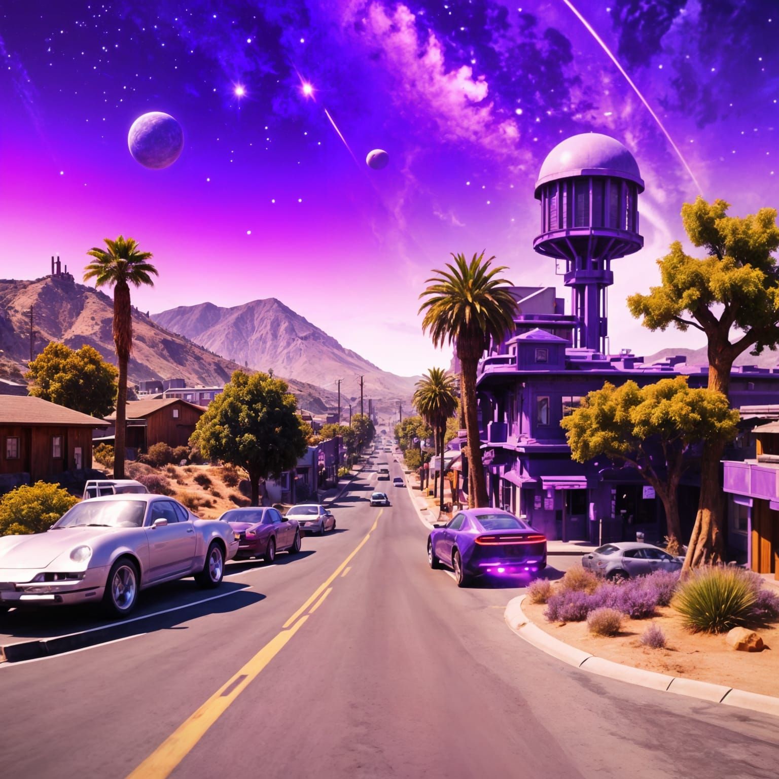 Epic Sci-Fi Cityscape in a Vibrant California Landscape