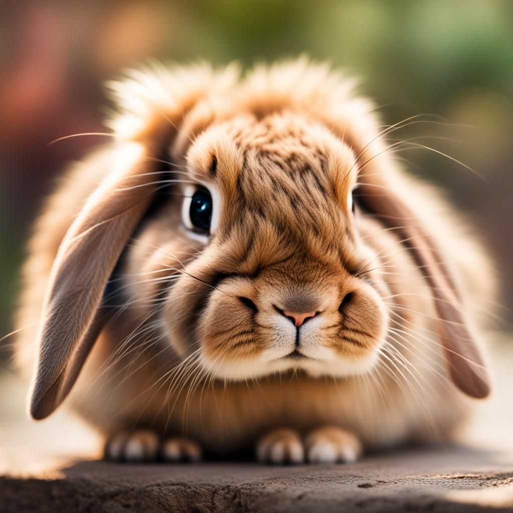 Fluffy Bunny Portrait in Natural Lighting
