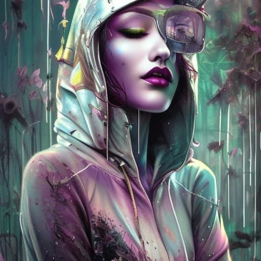 Urban High-Tech Man in Cyber Noir Style