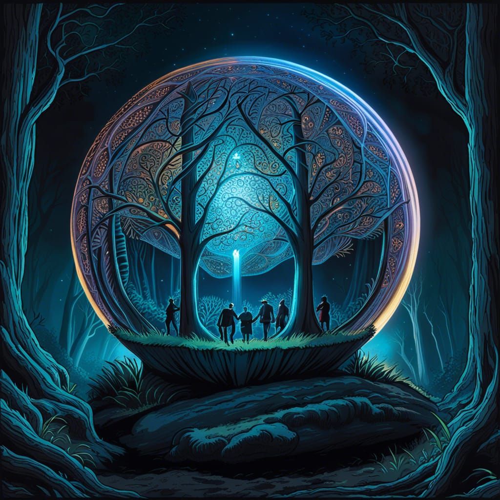 Glowing Chaos Orb in Enchanted Forest
