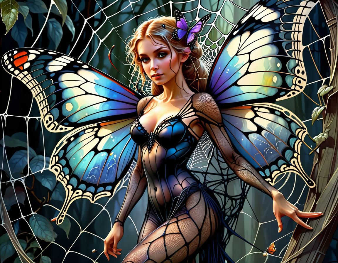 Fairy in spiderweb
