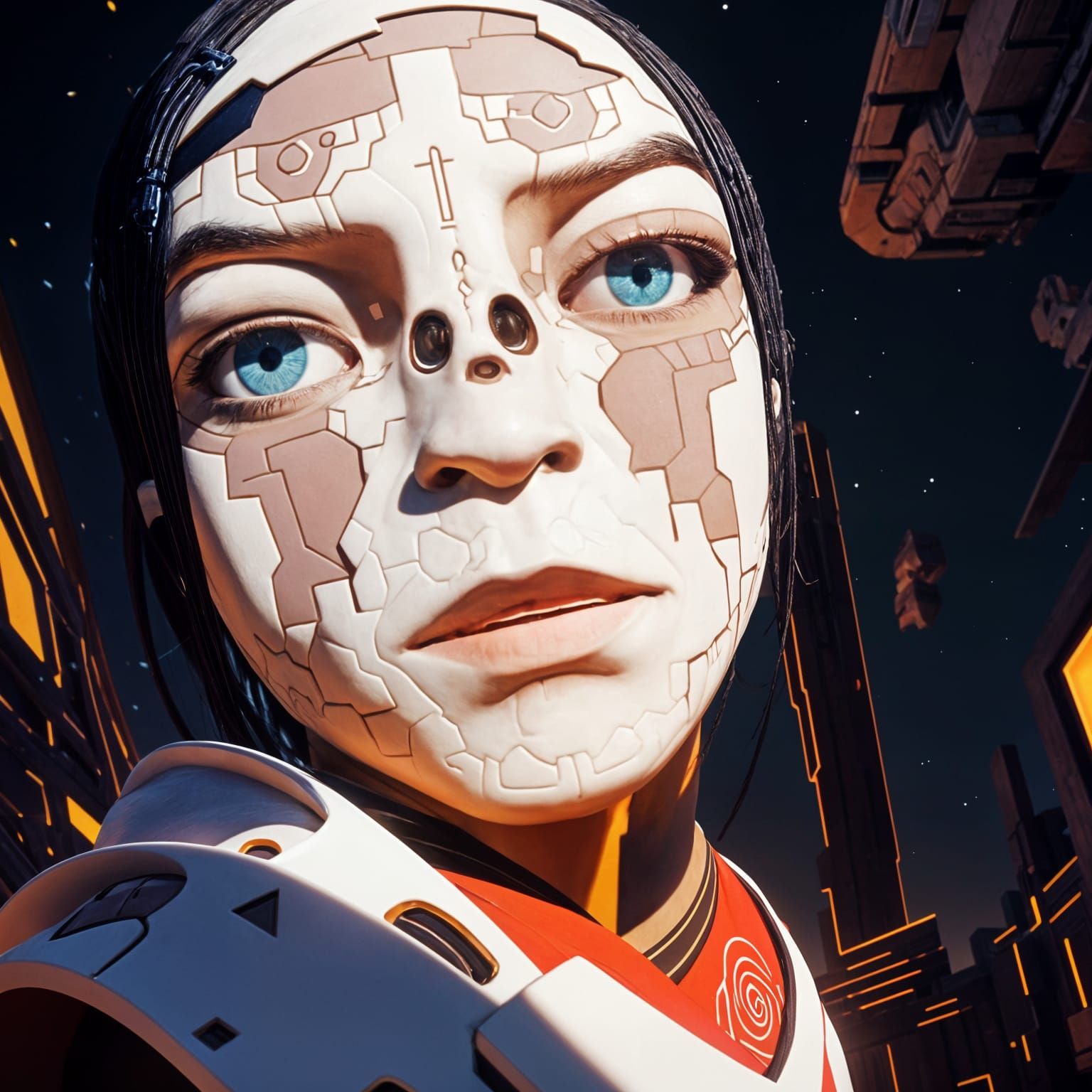 Surreal Prehistoric Figures in Warm Tones