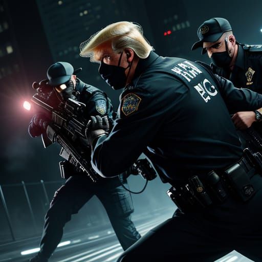 Donald Trump Arrested by FBI in Cinematic Anime Style