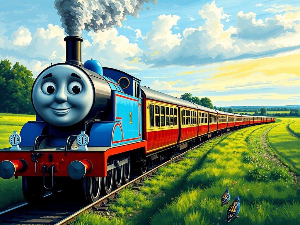 Thomas the Blue Loco in Pop Art Style