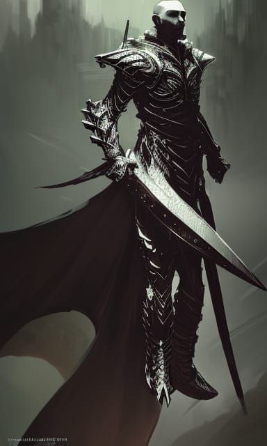 Elf Vampire Warrior in Arcane Armor