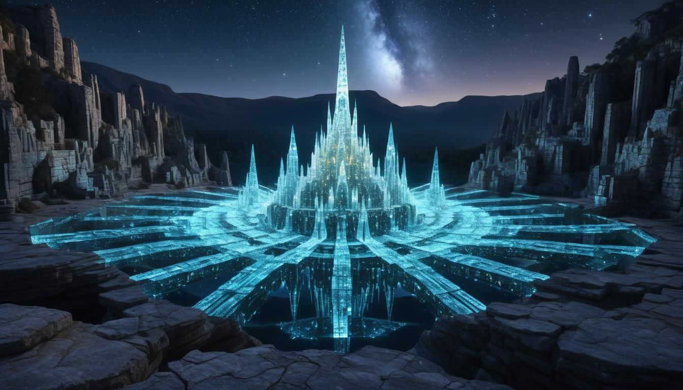 Galaxy Agate Speleothem in Sparklecloth, Digital Art