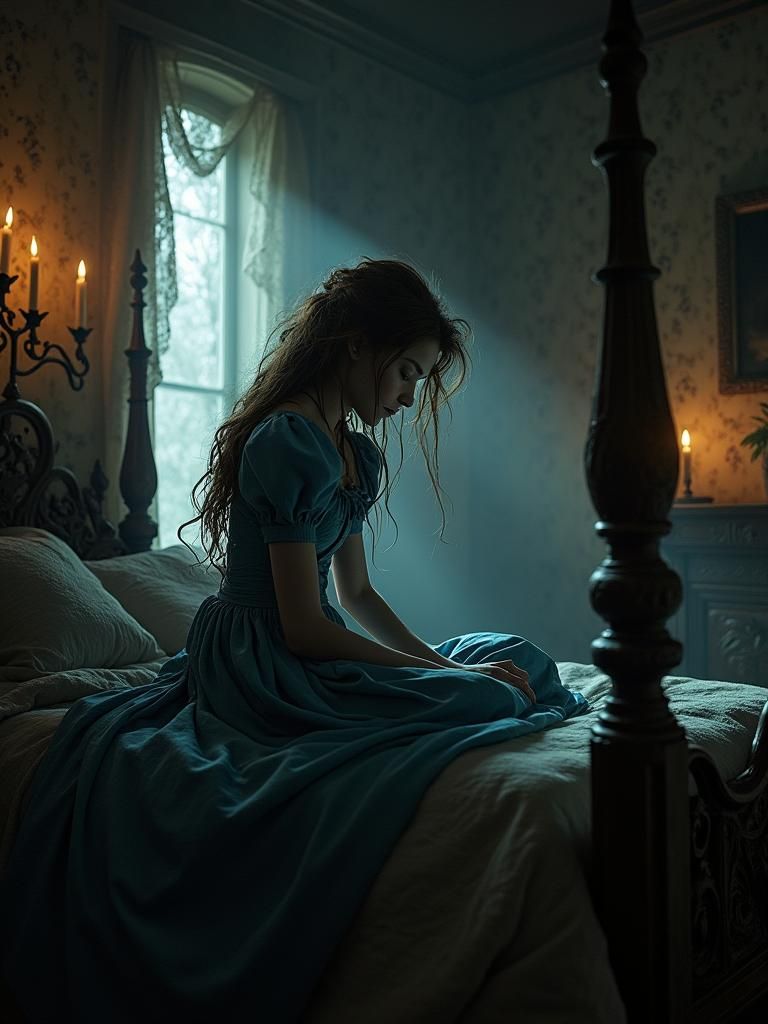 Eerie Victorian Alice in Dark Stop-Motion Style