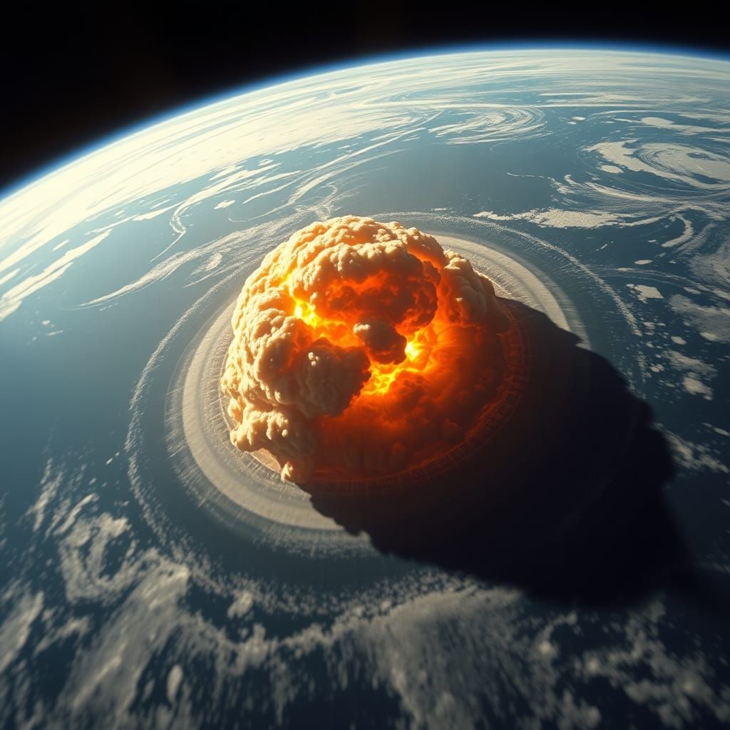 Nuclear Detonation from Space: Fiery Oceanic Explosion