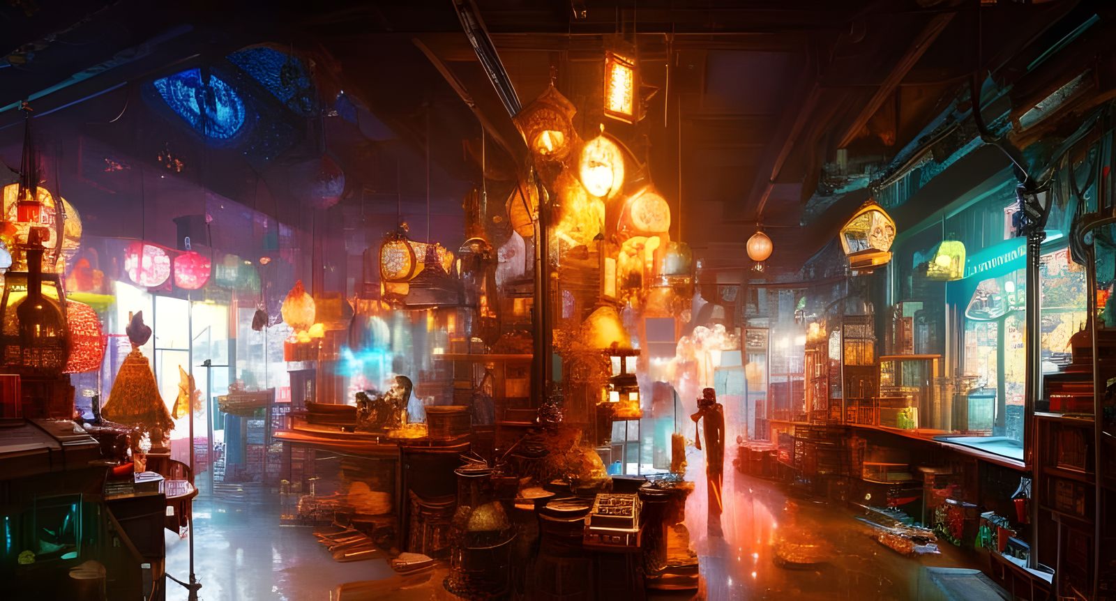 Enigmatic Magic Store: Hyperdetailed Fantasy Art