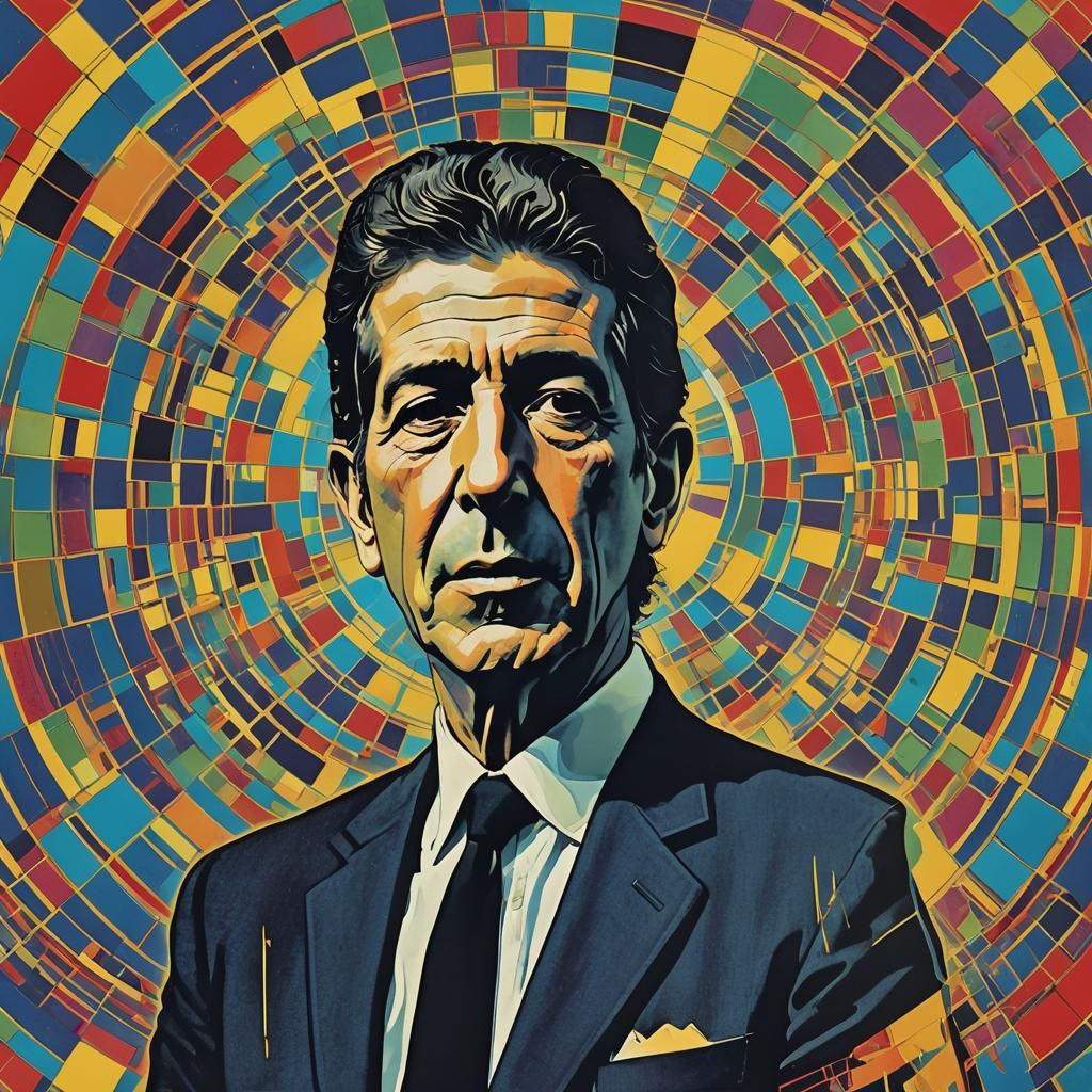 Leonard Cohen in 1960s Pop Art Style