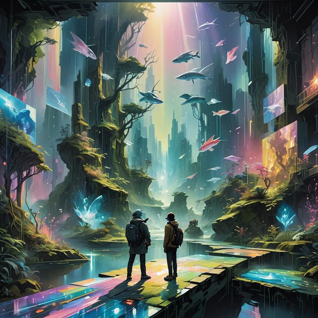 Holographic Painting: Multidimensional Luminous Layers