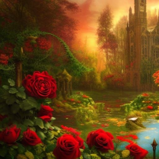 Romantic Victorian Garden in Gothic Style