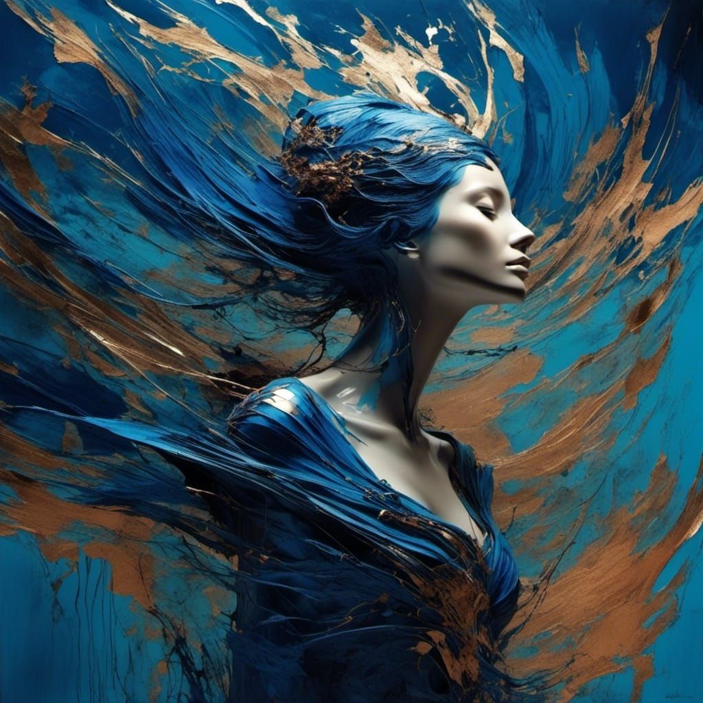 Sci-Fi Style Woman with Copper and Cobalt