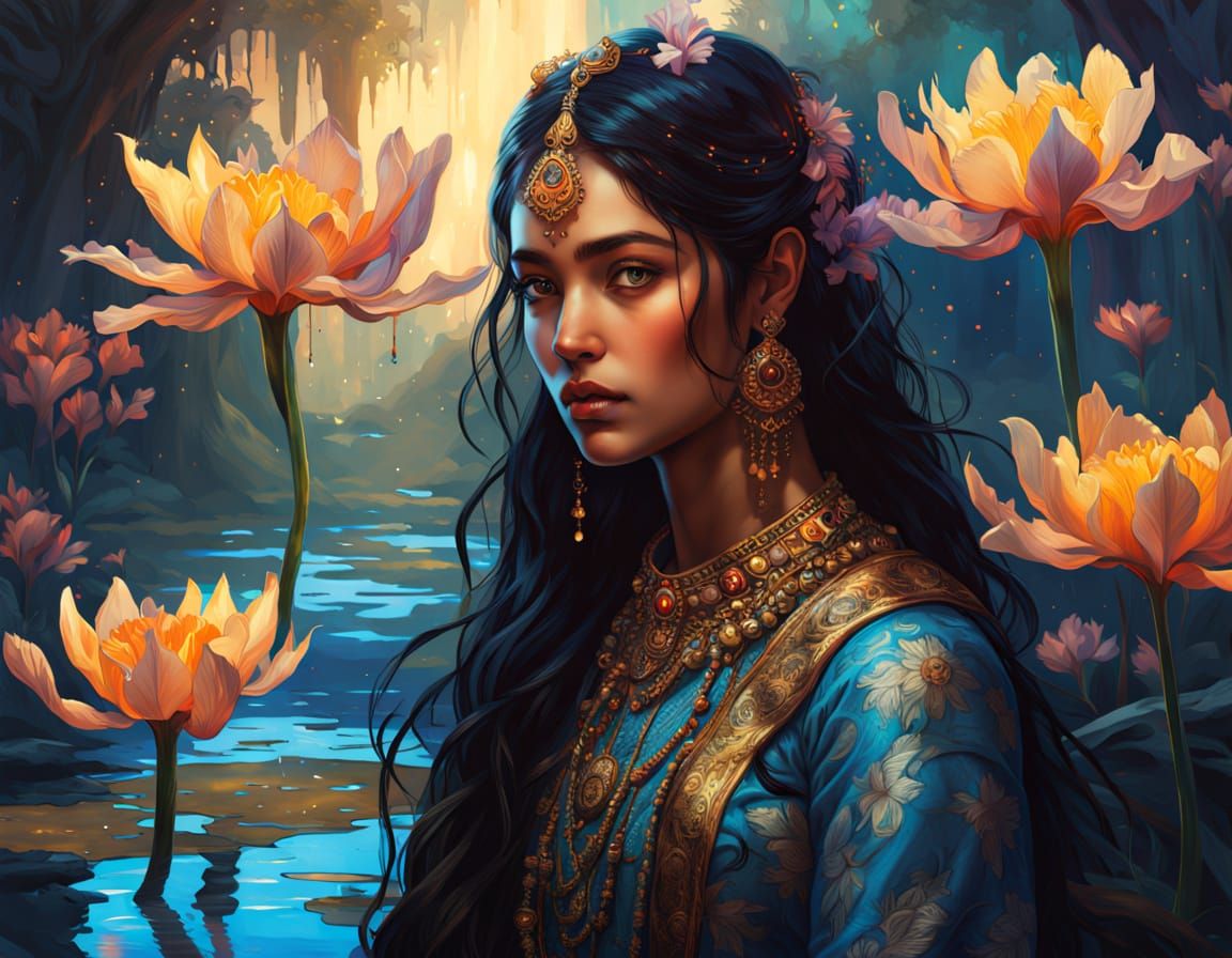 Indian Princess in Dark Fantasy Space