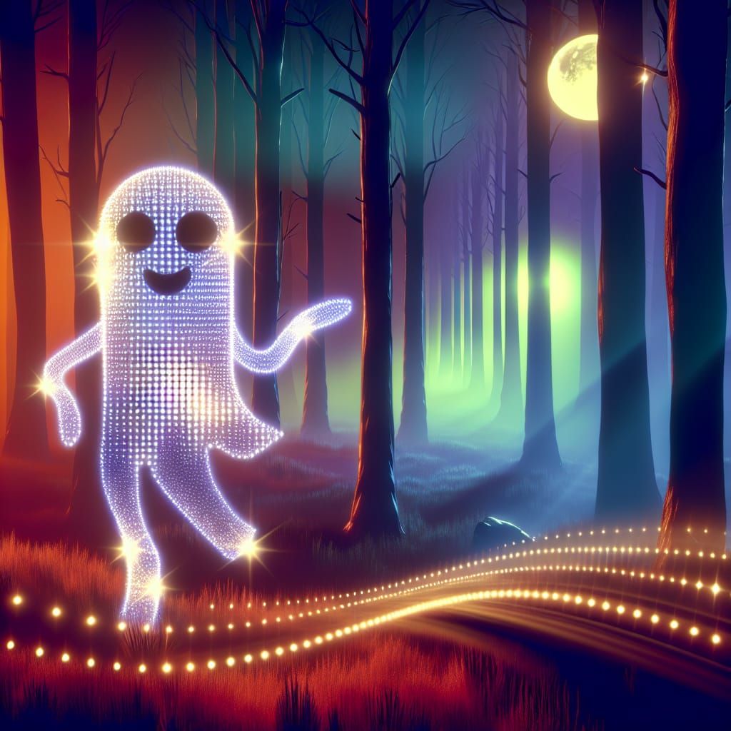 Moonlit Disco Forest with Sparklepants in Vintage Style