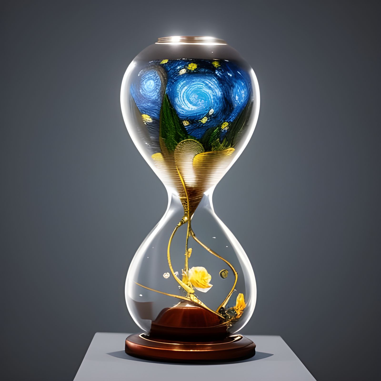 Starry Night and A Gold Rose