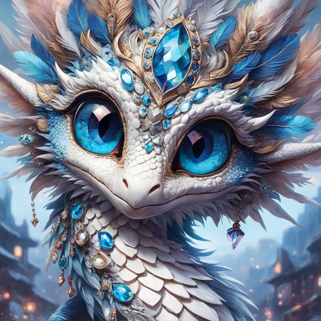 Jeweled Dragon Portrait in Anime Style