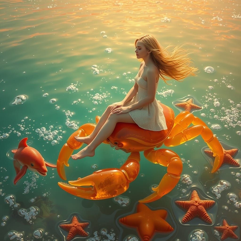 Gummy Crab Rider in a Soda Sea