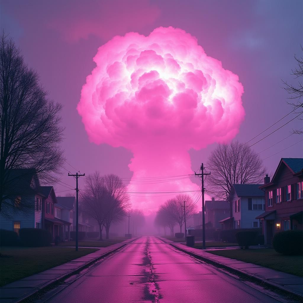 Ethereal Atomic Apocalypse in Pastel Hues