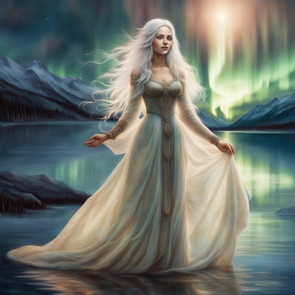 Divine Feminine Goddess in Bioluminescent Bloomcore Style