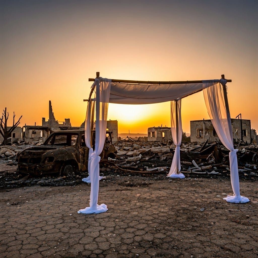 Chuppah in Ruins, Kibbutz Be'eri Sunset