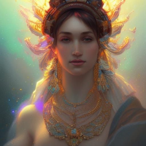 Crystalline Woman Portrait in Trending Art Style
