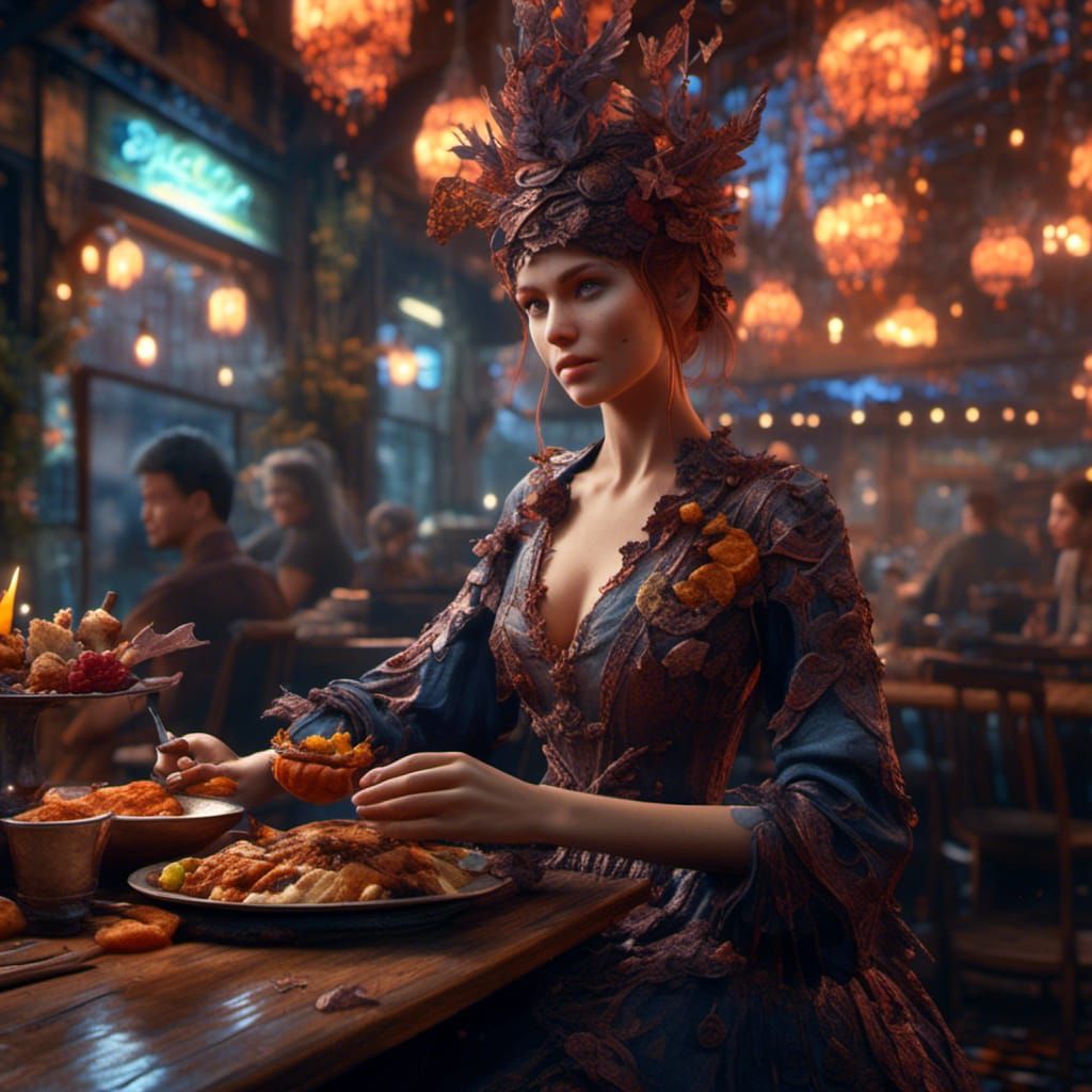 Beautiful Woman Modeling Pose in Hyperreal Style