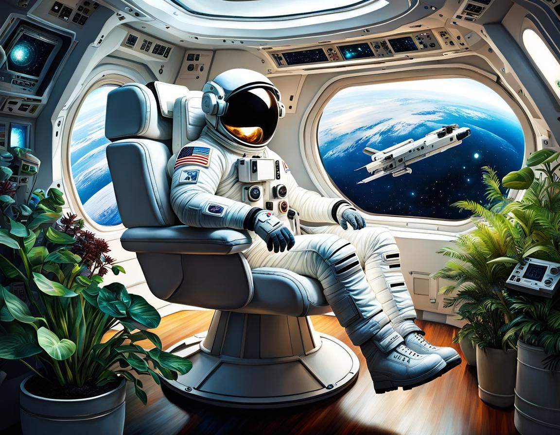 Relaxing time on a spaceship