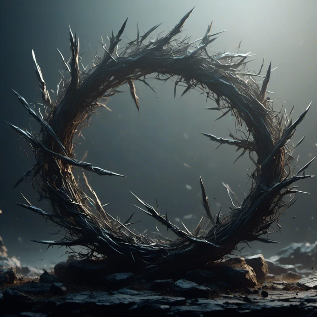 Fractured Crown of Thorns: AI Generated Art