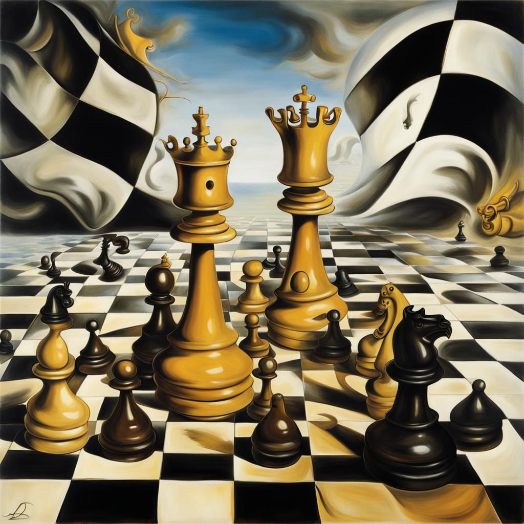 Surreal Chessboard Inspired by Salvador Dalí