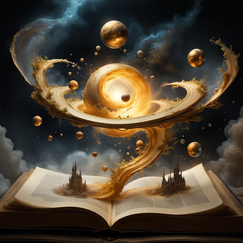 Golden Galaxy Planets Emerge from Fantasy Book