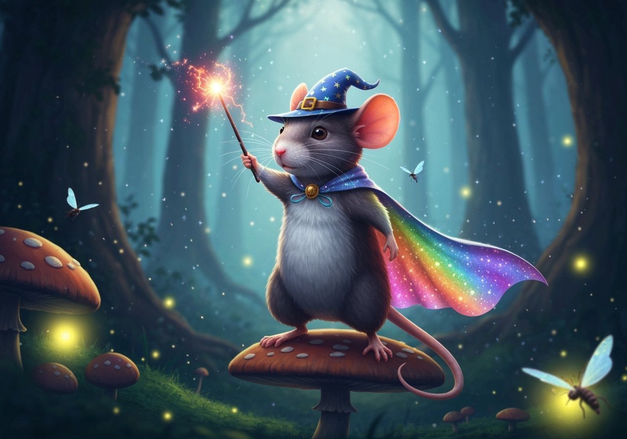 Magical Mouse Hero in Enchanted Forest