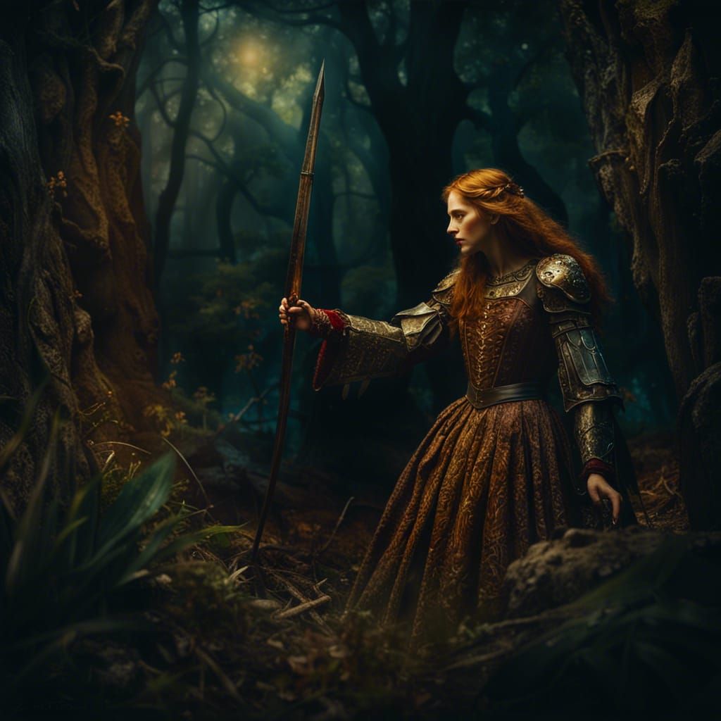 Pre-Raphaelite Belle Dame Sans Merci Detailed Painting