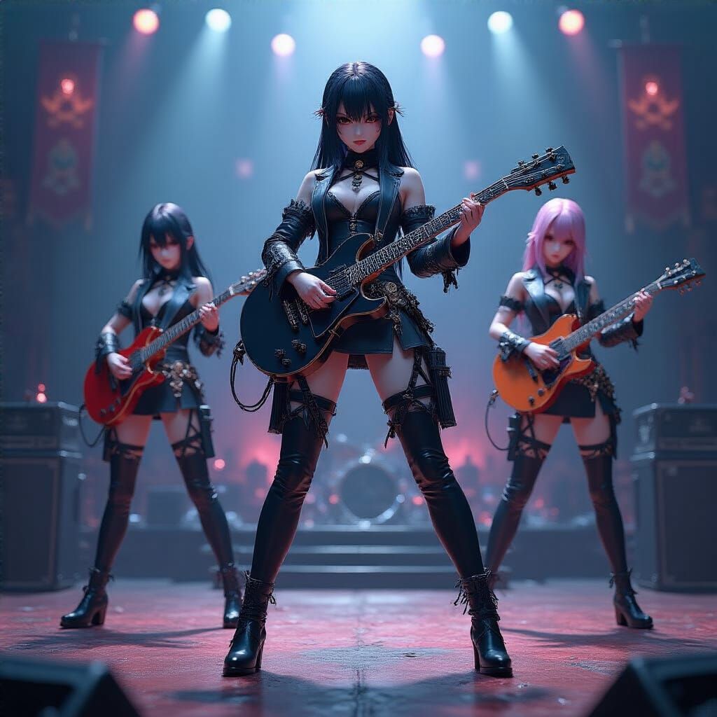 K-Pop Demon Hunters Ready for Battle: 3D Anime Art