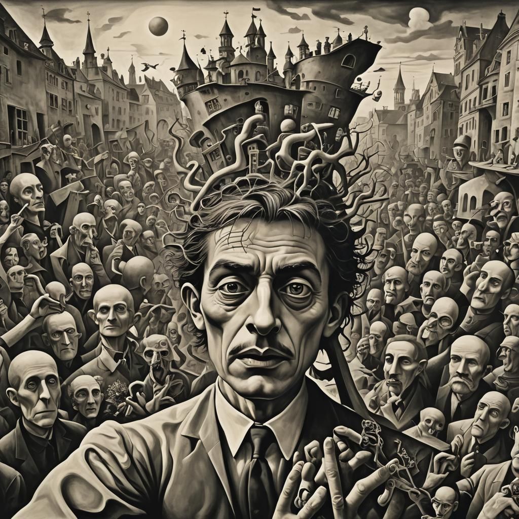 Surreal Chess King in a Dynamic Oil Painting