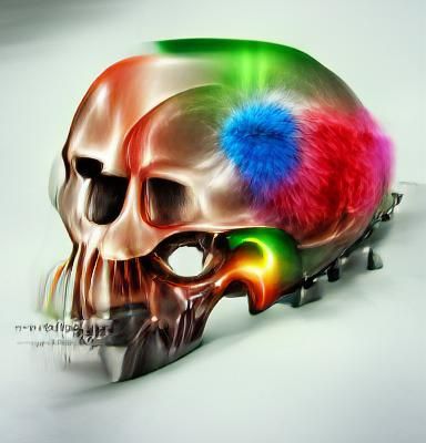 Colorful Quantum Skull in Particle Accelerator