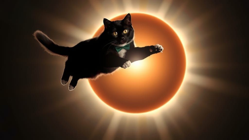 Feline Majesty soars over a Rare Celestial Event